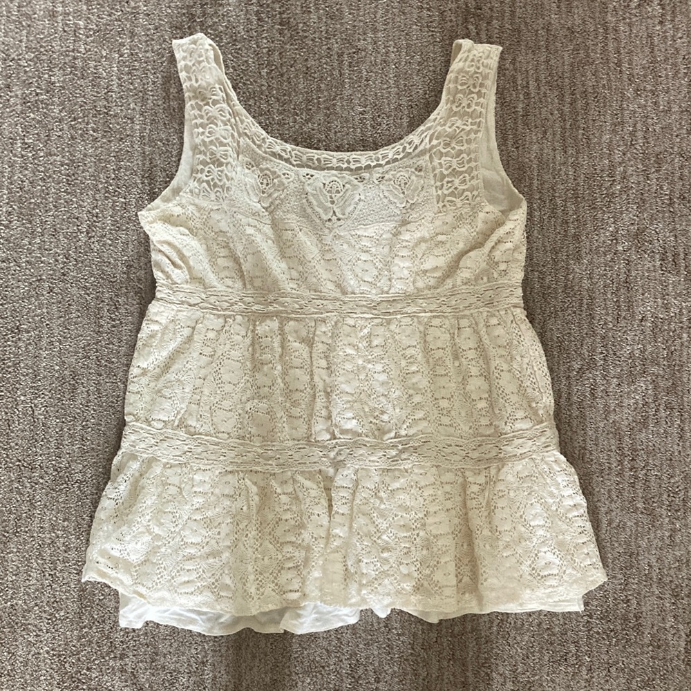 American Rag Cream Lace Tank Top